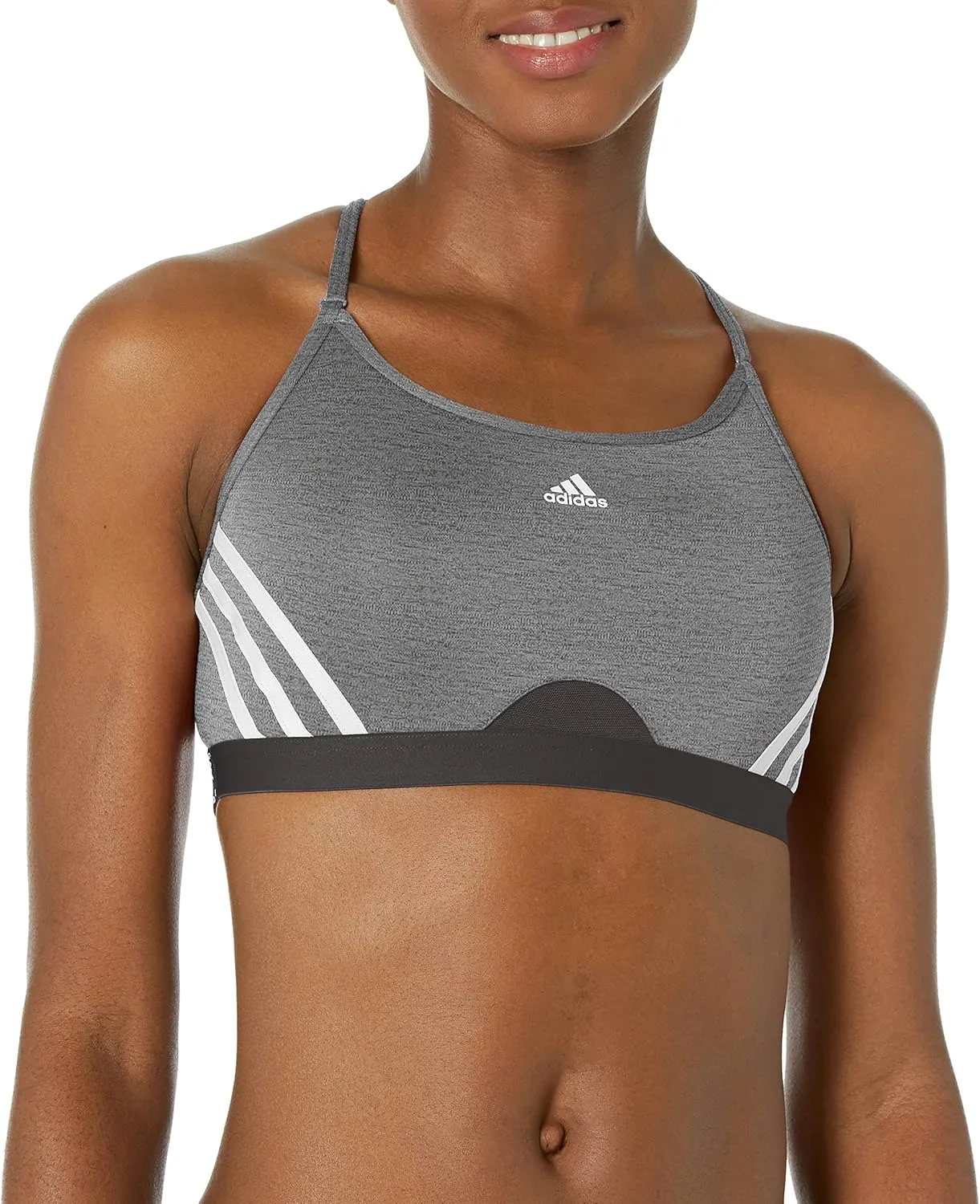 adidas Women's Training Light Support 3 Stripe Bra