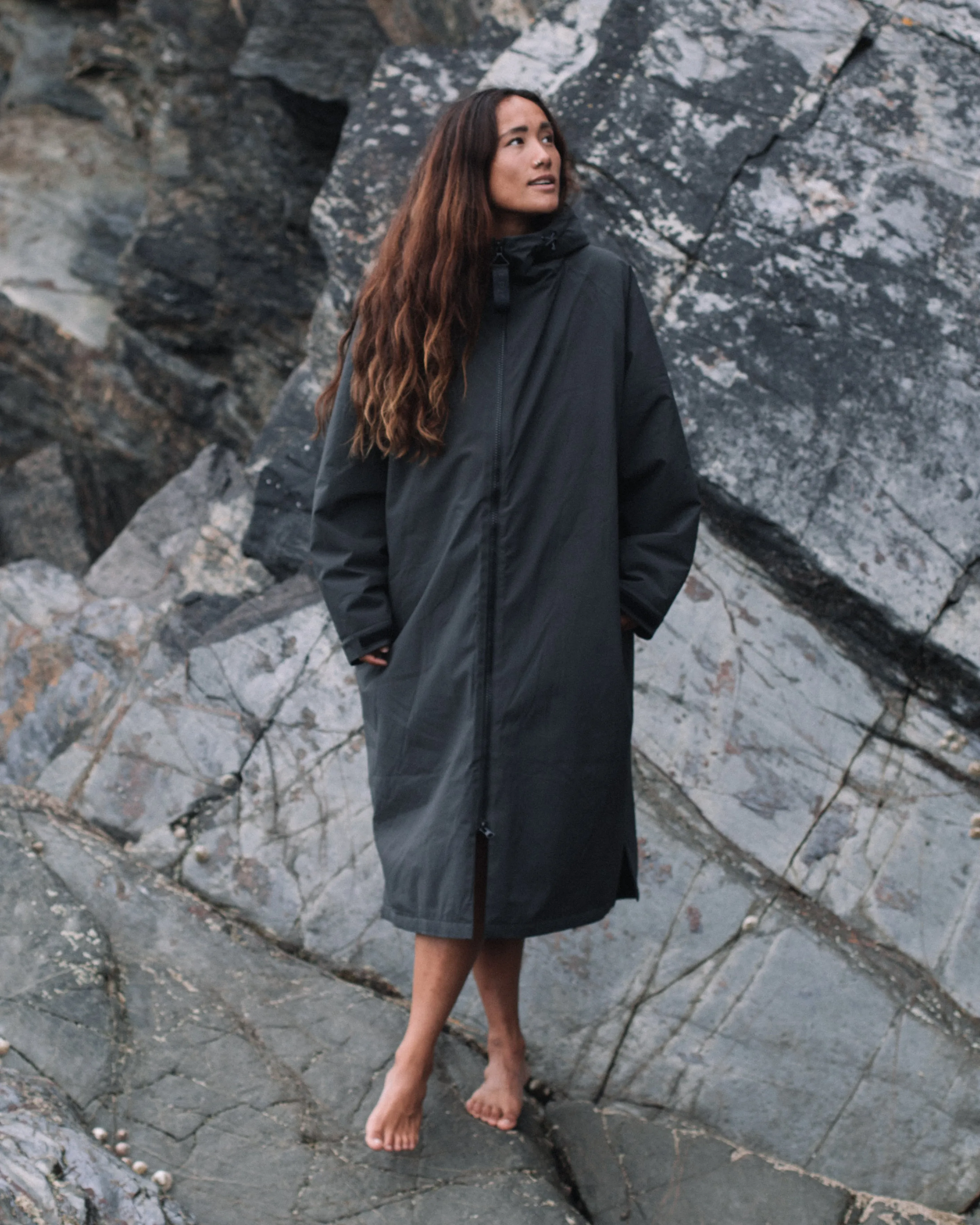 All Weather Sherpa Changing Robe - Fossil Grey