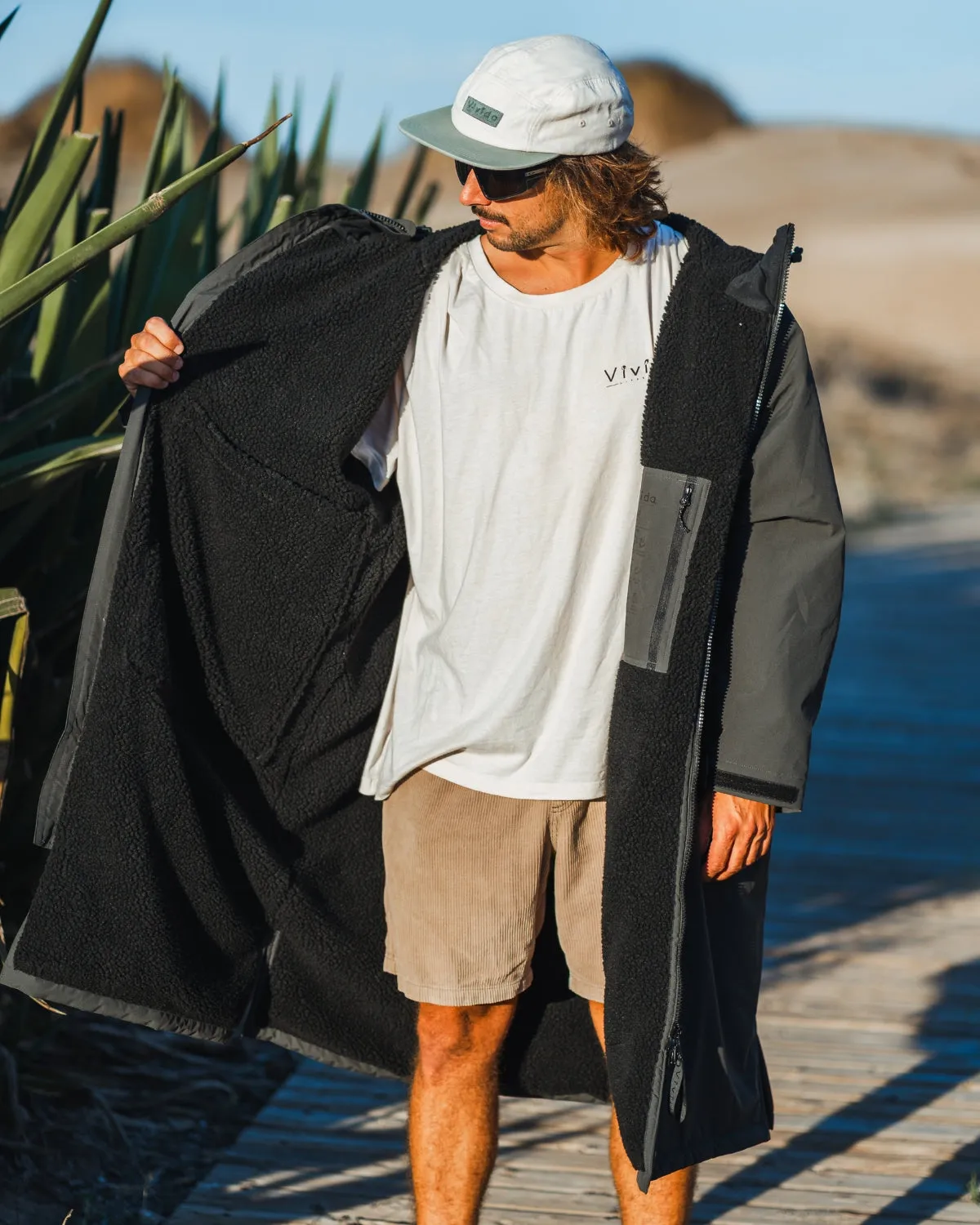 All Weather Sherpa Changing Robe - Fossil Grey