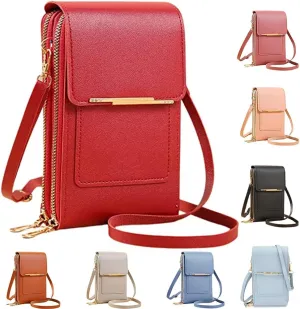 Anti-Theft Leather Bag,Small Crossbody Cell Phone Purse Wallet for Women,RFID Block Phone Purse Crossbody with Shoulder Strap