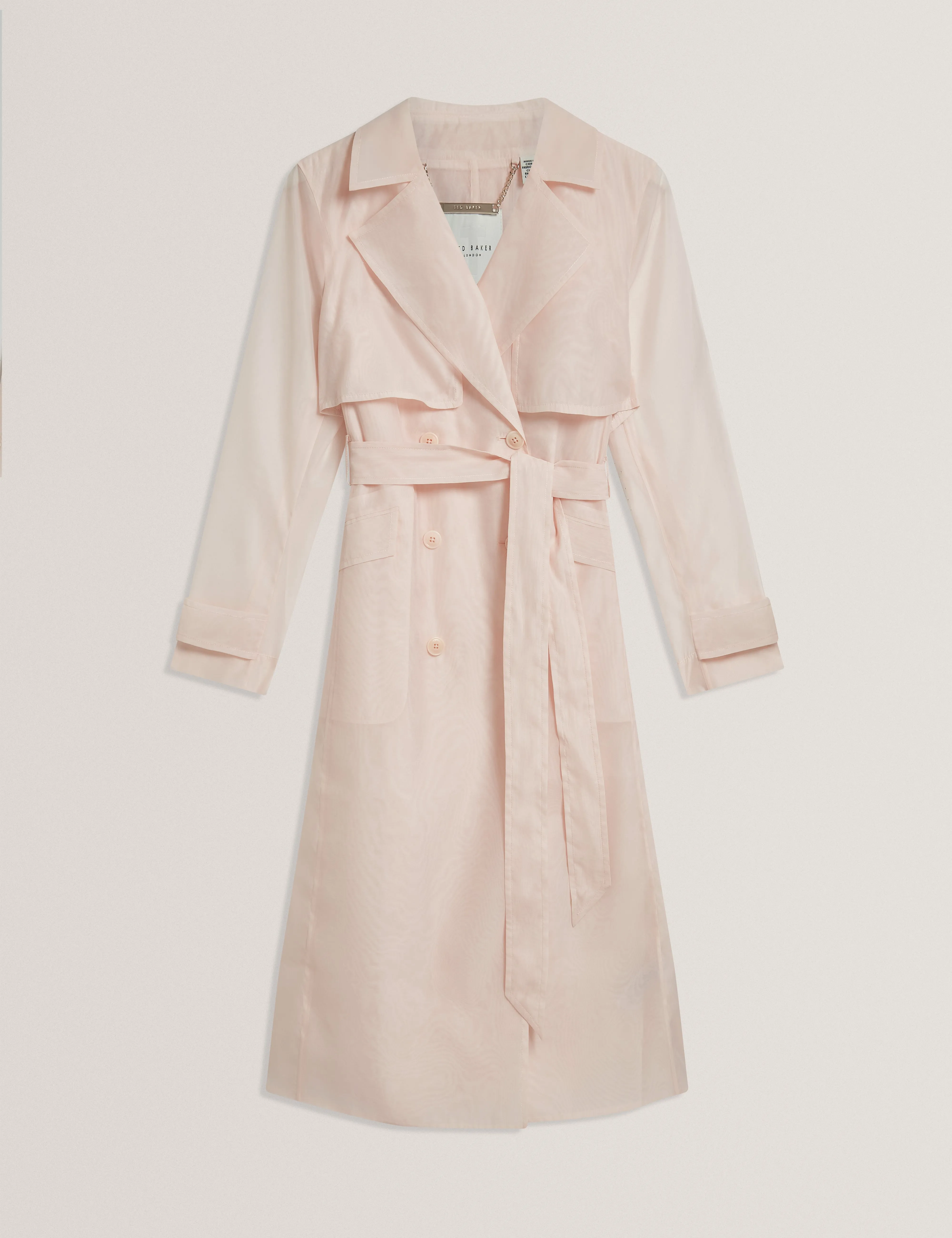 Aplysia Organza Trench Coat With Storm Flaps Pl-Pink