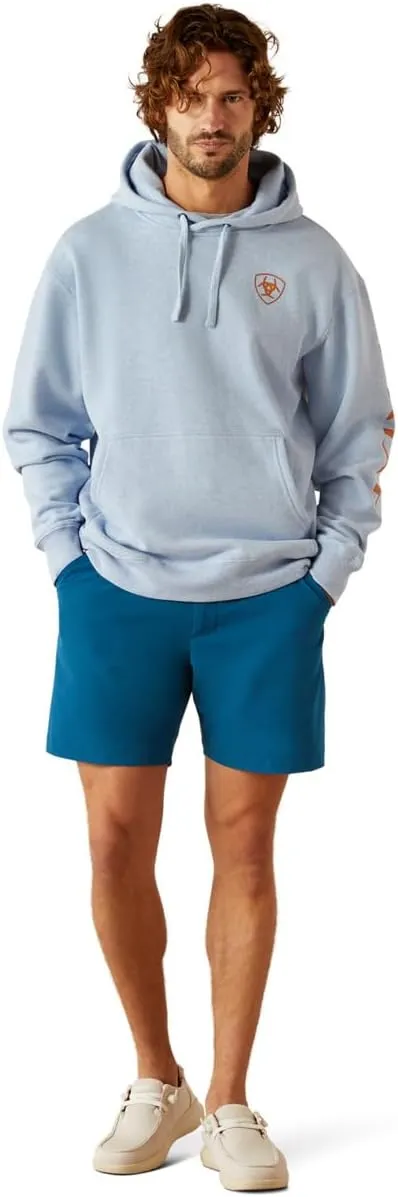 ARIAT Mens Light Blue Logo Hoodie