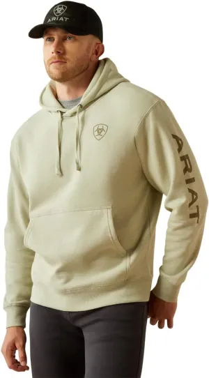 ARIAT Mens Light Blue Logo Hoodie