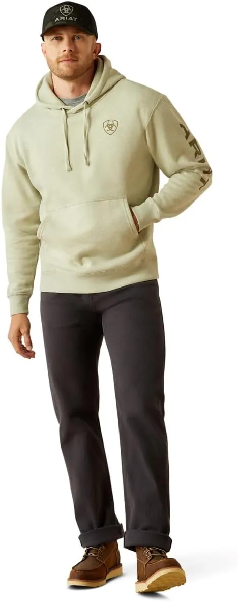 ARIAT Mens Light Blue Logo Hoodie