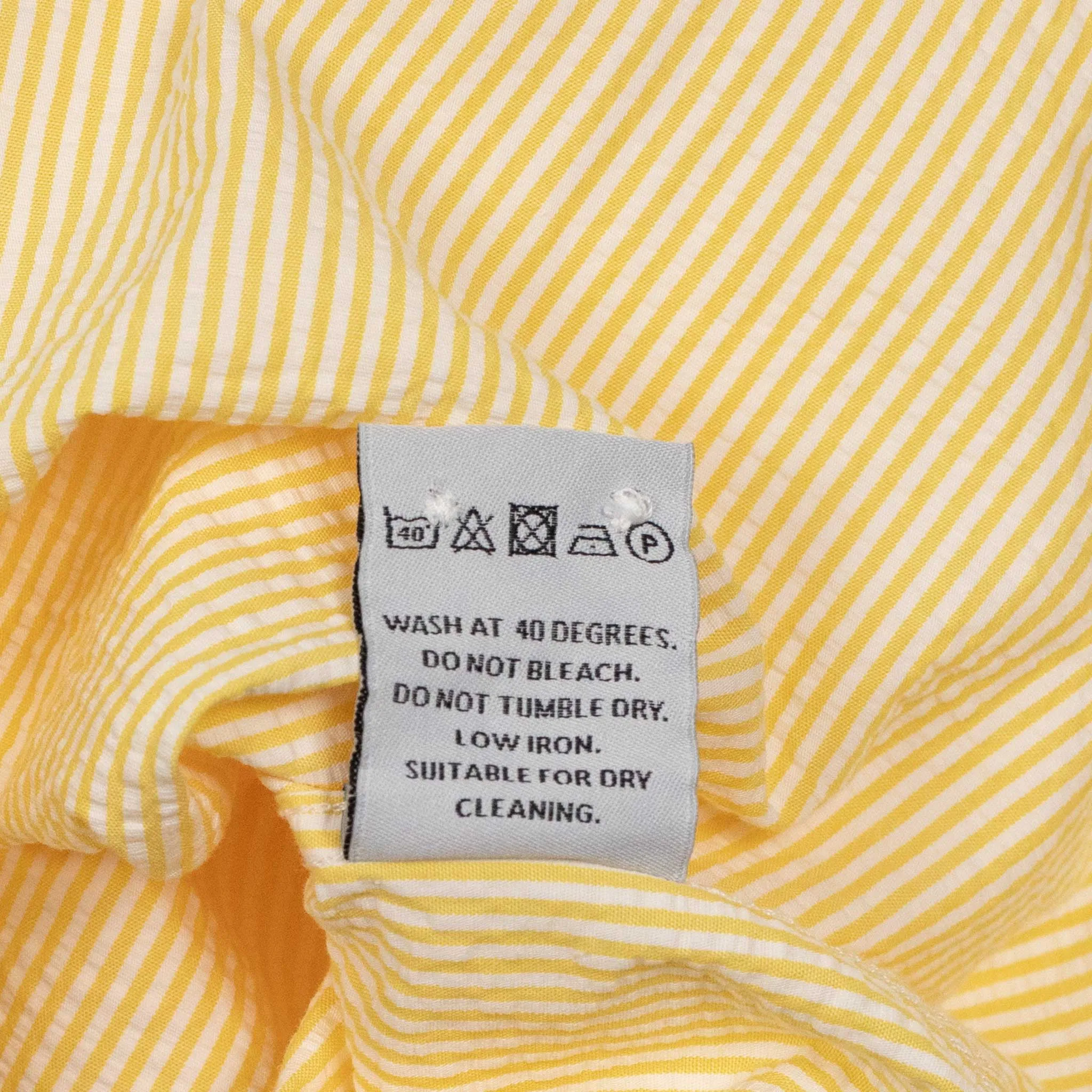 Atlantico shirt in yellow and white striped cotton seersucker