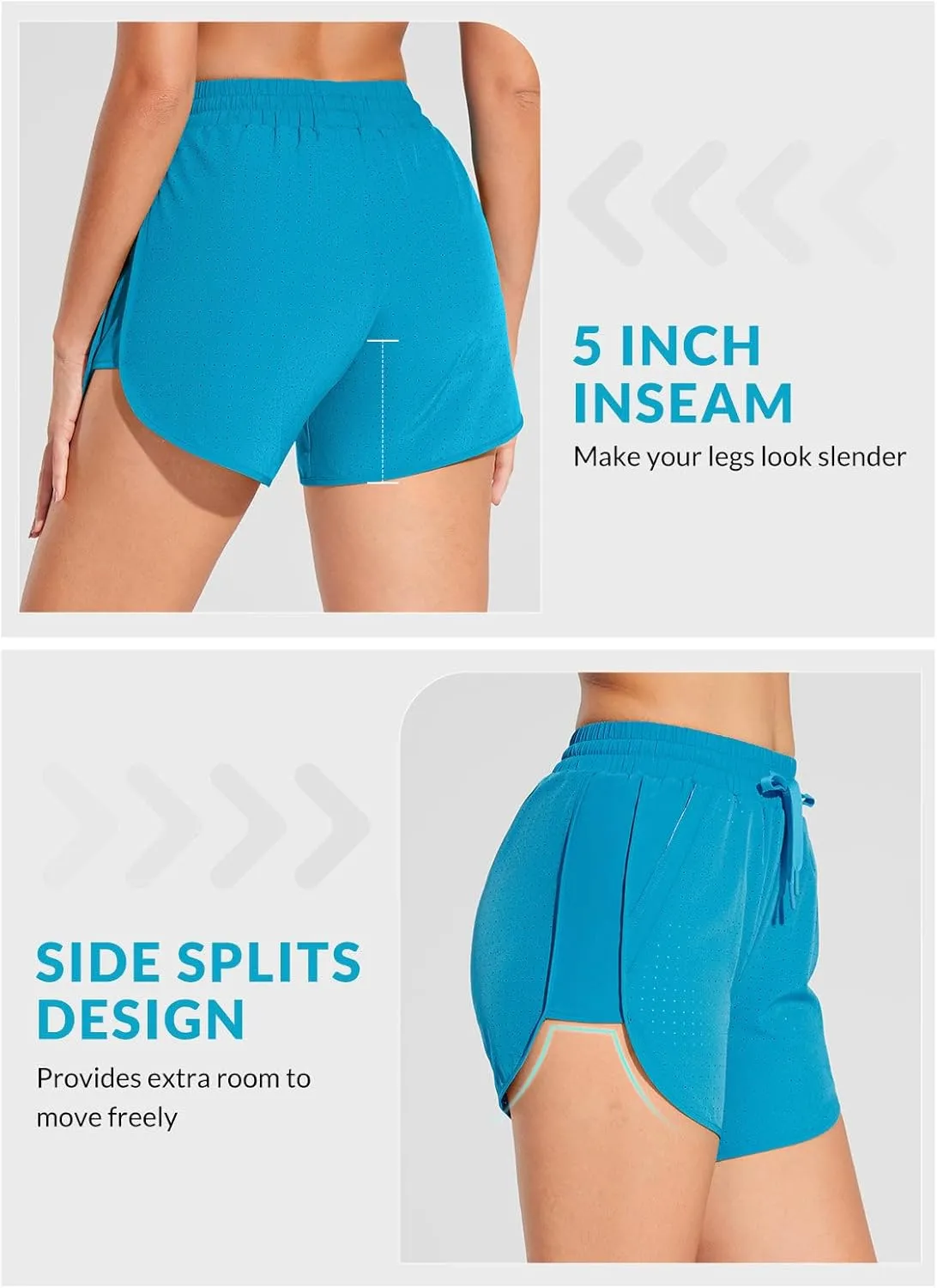 baleaf Women's 3"/5" Quick Dry Mesh Swim Shorts Tankini Bottom with Liner Athletic Gym Running