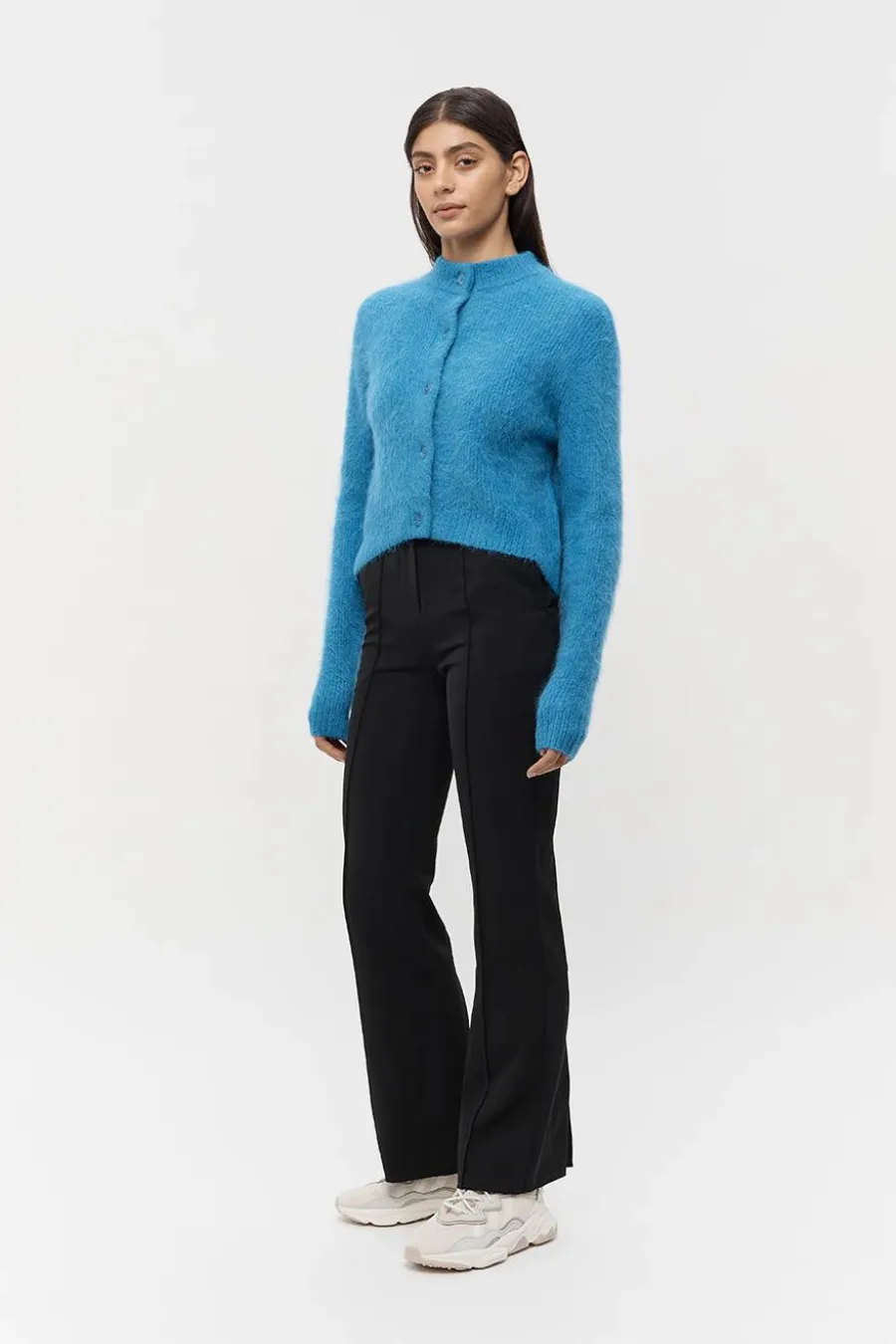 Beaujolais Fluffy Alpaca Cardigan Electric Blue