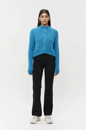 Beaujolais Fluffy Alpaca Cardigan Electric Blue
