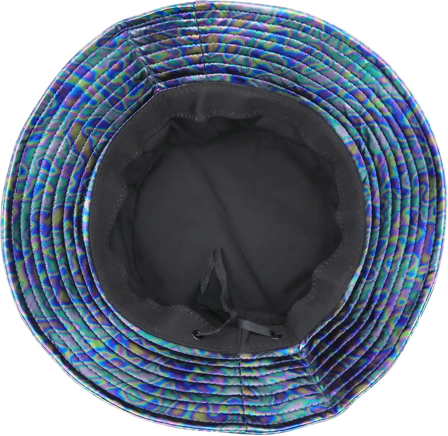 BOLLEY JOSS Metallic Bucket Hat for Women Holographic Bucket Cap Packable Outdoor Travel Sunhat Unisex Fisherman Cap