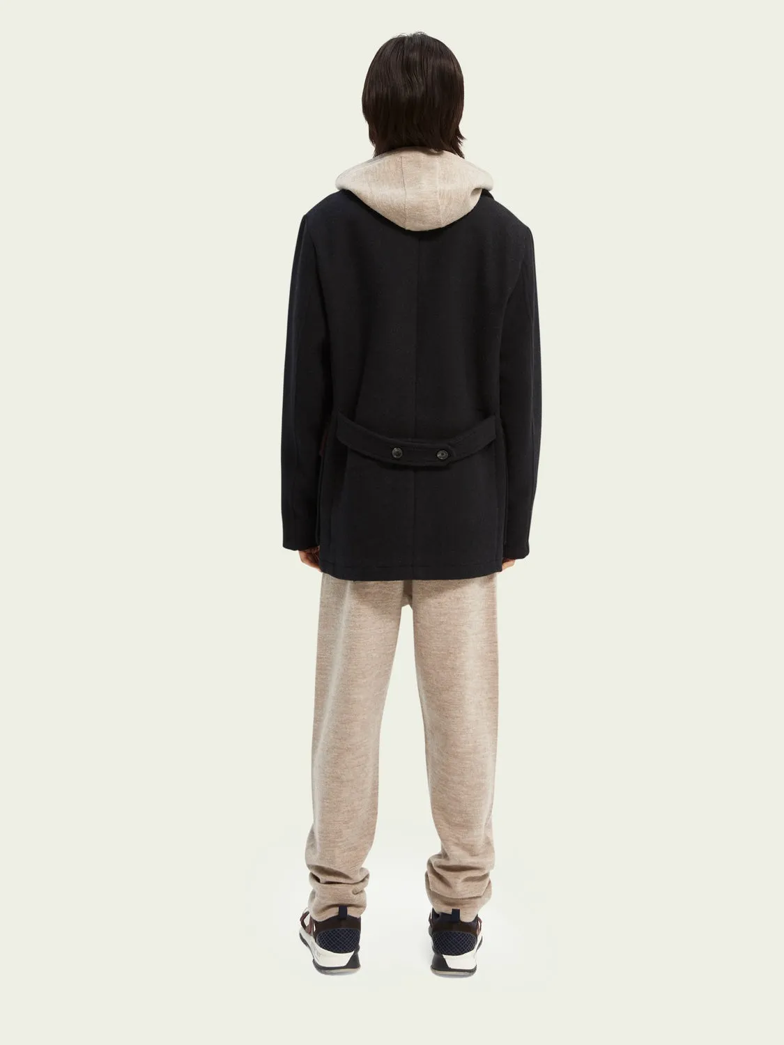 Bonded Wool-Blend Caban (Black)