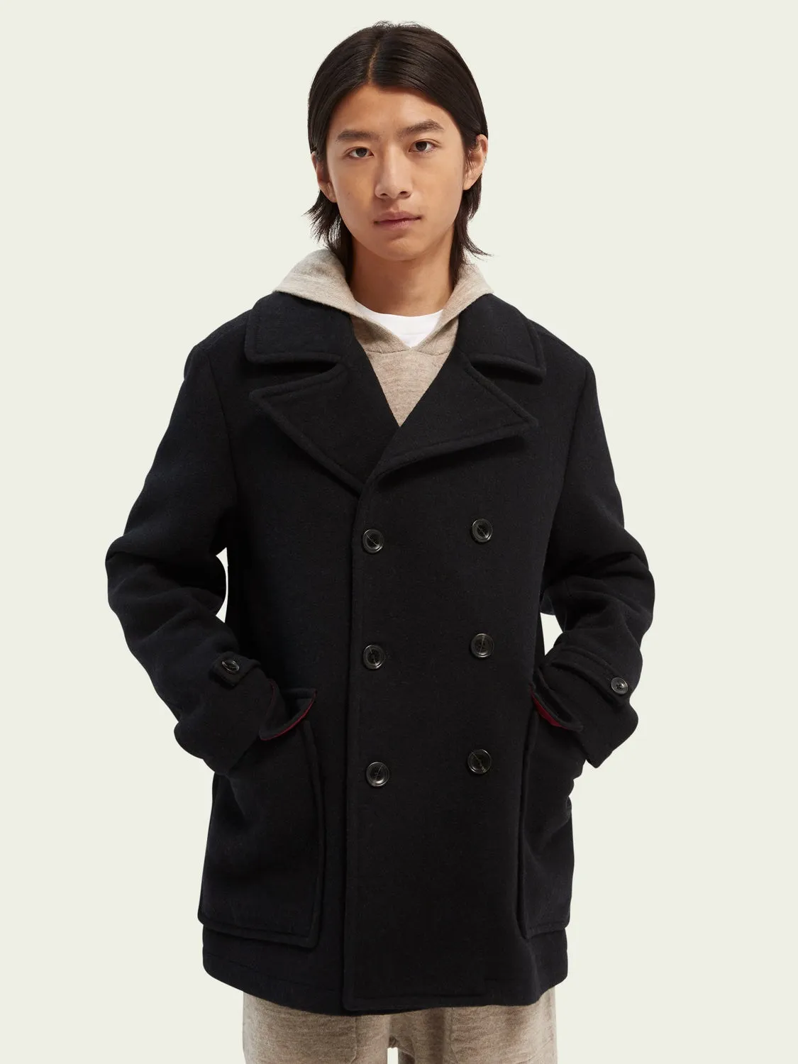 Bonded Wool-Blend Caban (Black)