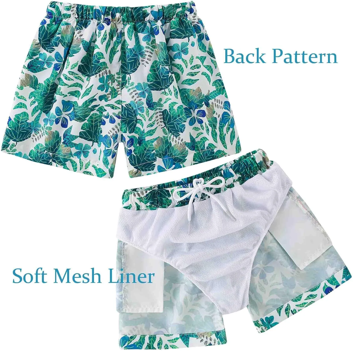 Boys Swim Trunks Quick Dry Swim Board Shorts Toddler Beach Lightweight Swimsuit Bottom for Kids 2-8Y