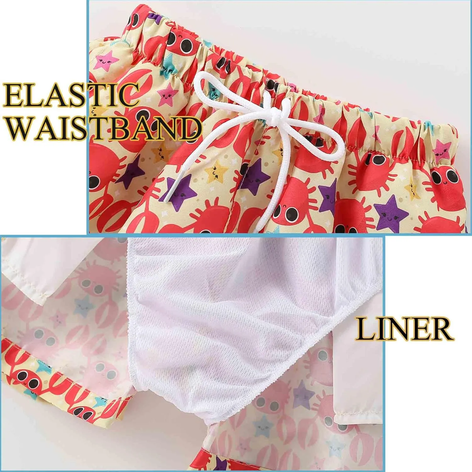 Boys Swim Trunks Quick Dry Swim Board Shorts Toddler Beach Lightweight Swimsuit Bottom for Kids 2-8Y