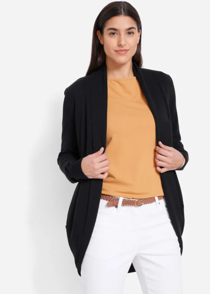 Bpc Bonprix Collection fine knit jacket, black
