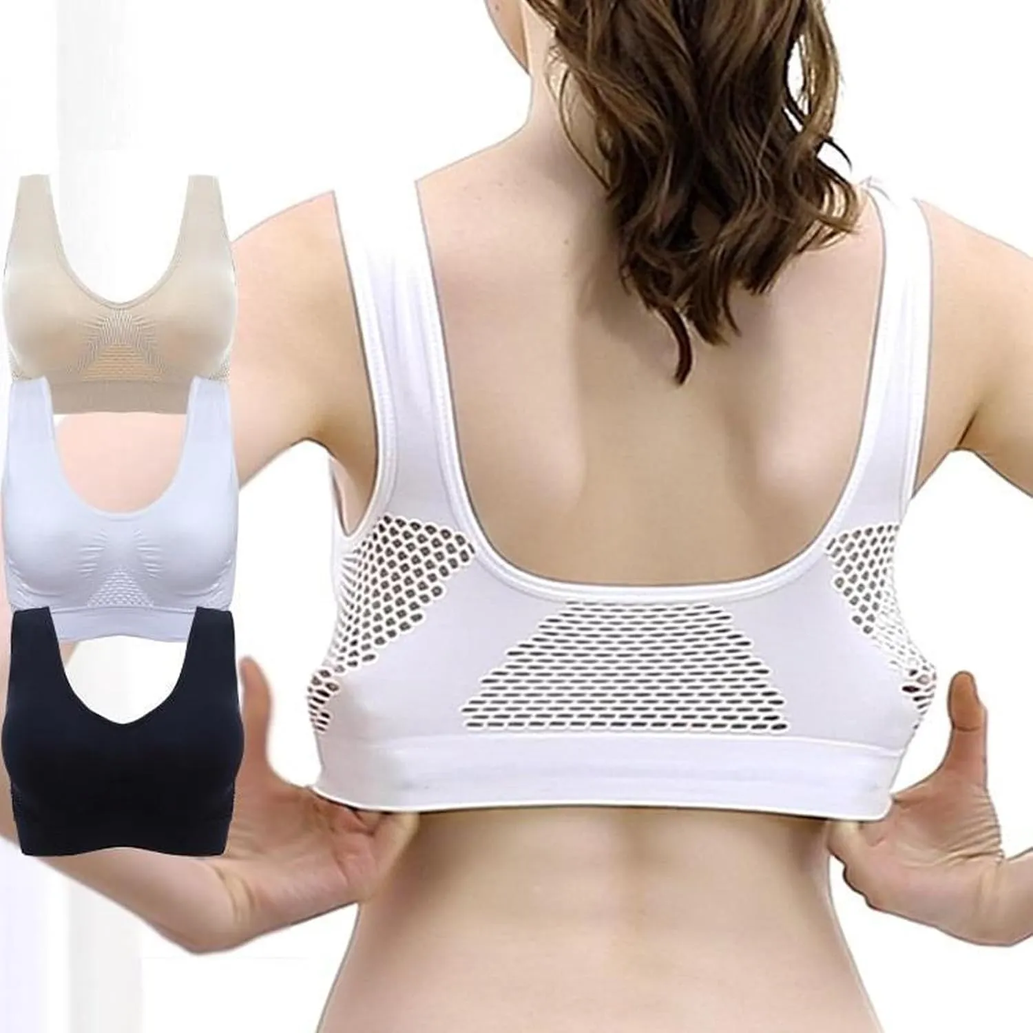 Breathable Cool Liftup Air Bra, Breathable Cool Lift Up Air Bra, Air Breathable Cooling Mesh Stretch Freedom Bra Seamless