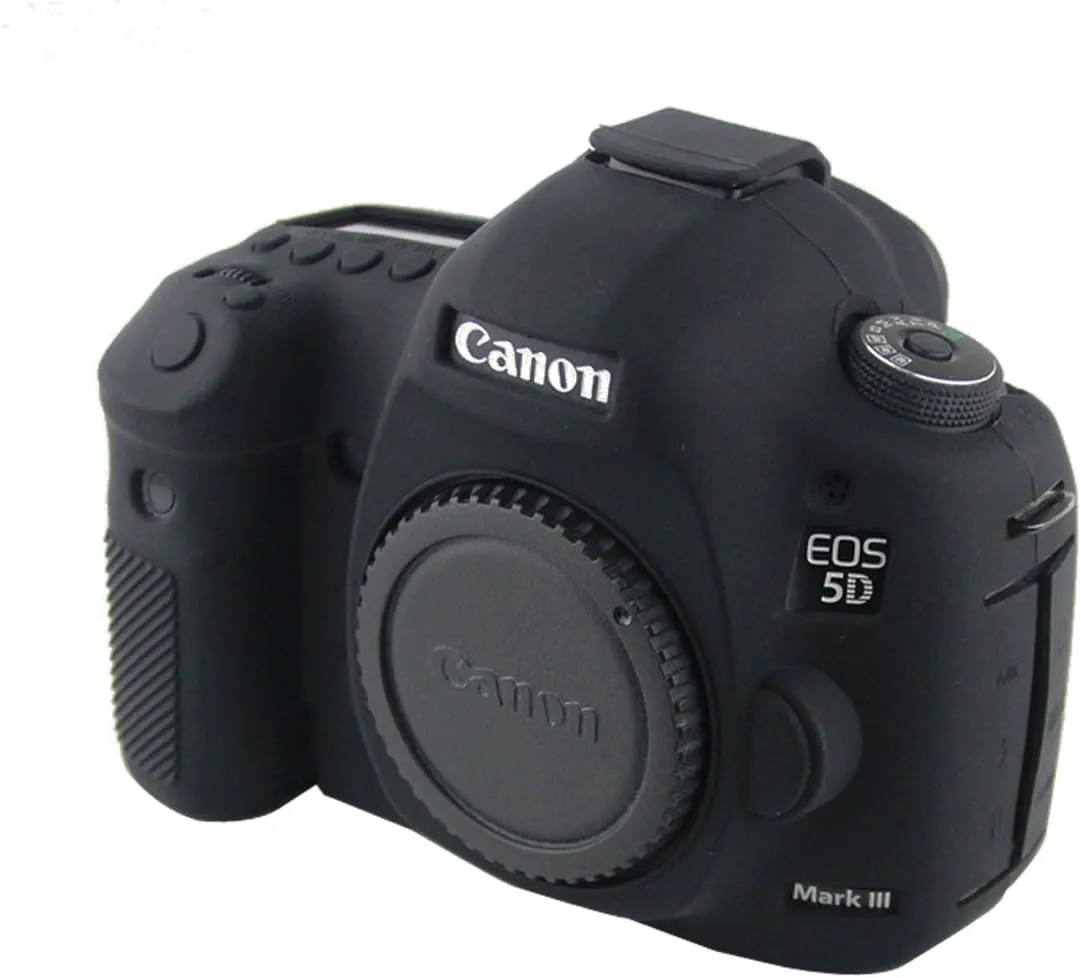 Camera Body Housing Case, Silicone Camera Case Protective Cover for Canon EOS 5D Mark III, 5DS, 5DSR Digital Camera - Black