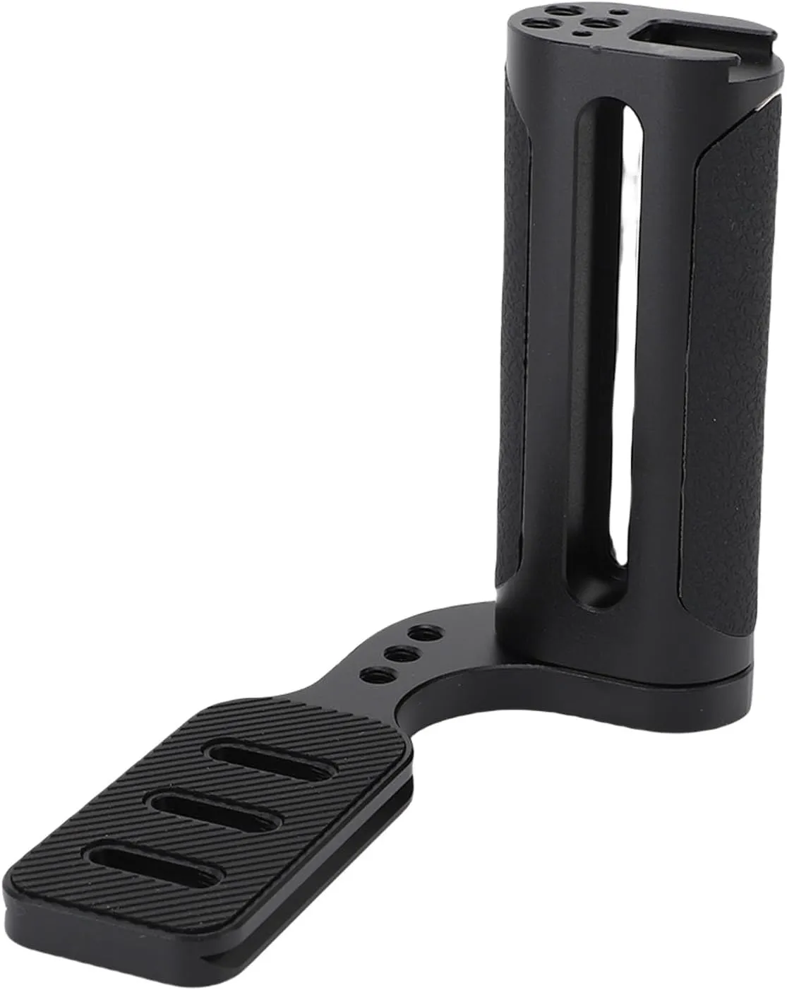 Camera Side Handle Grip, Universal Left Vertical Shootings Quick Release Plate with Cold Shoe Mount and 1/4in Threads for Mirrorless Cameras, for Flashlights Monitors LED Lights