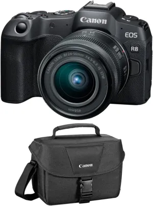 Canon EOS R8 Mirrorless Camera with RF 24-50mm f/4.5-6.3 is STM Lens with Canon 200ES EOS Shoulder Bag (2 Items)