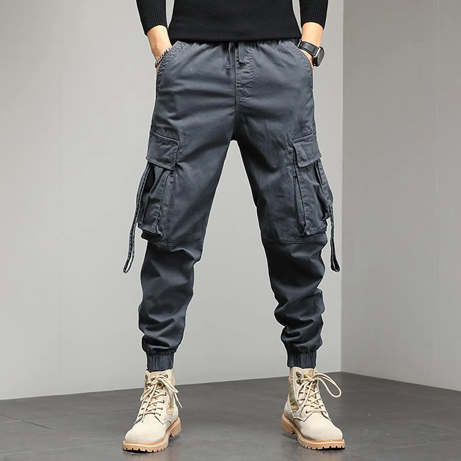 Cargo Pants for Men Relaxed Fit Performance Open Bottom Workout Quick Dry Pants for Athletic Jogging Training Casual