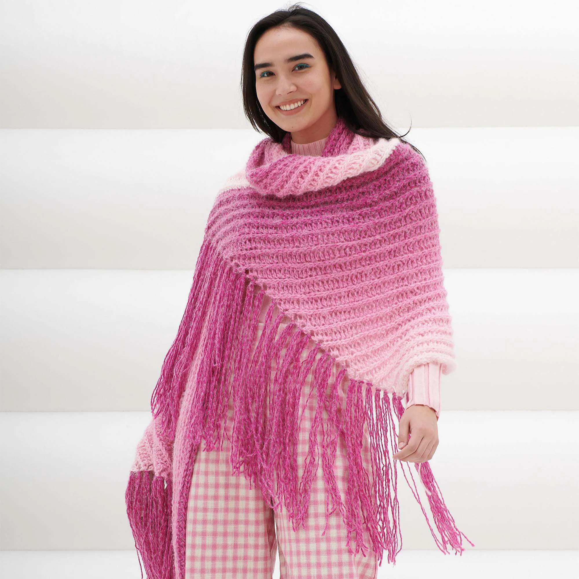 Caron Crochet Dramatic Fringe Wrap