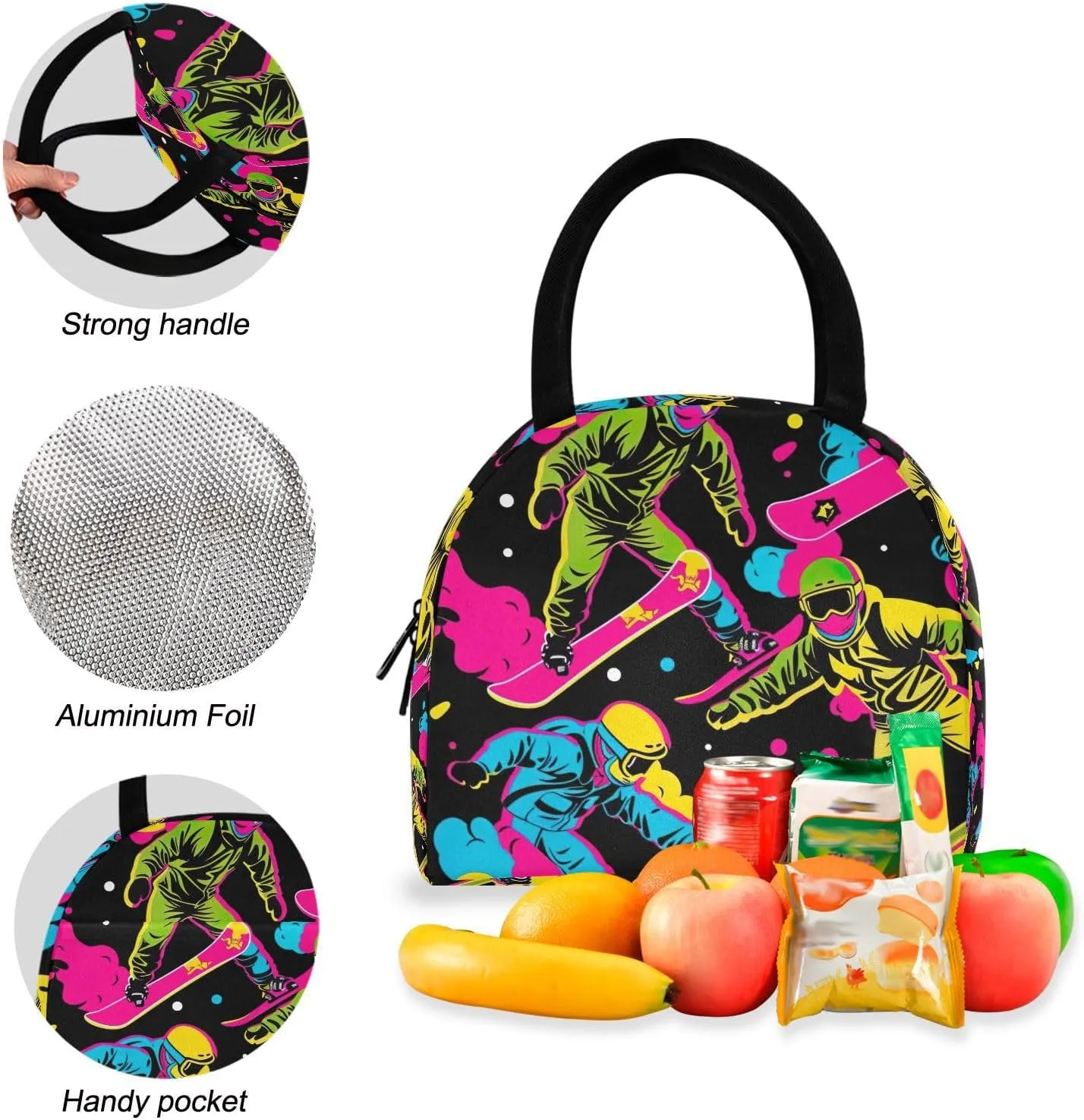 Colorful Ski Kids School Bag Set Cooler Backpack Waterproof, Backpack Set Kids