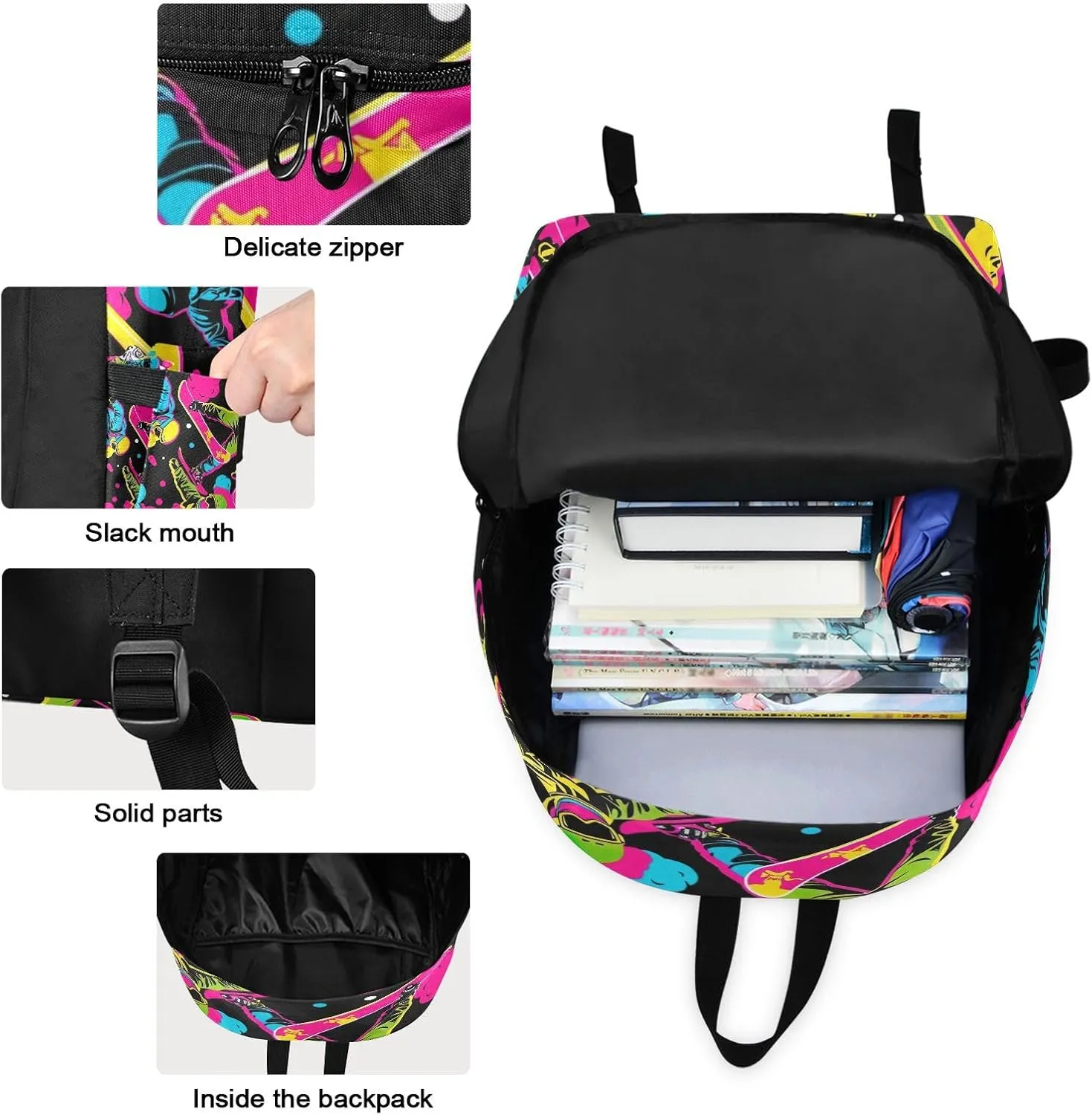 Colorful Ski Kids School Bag Set Cooler Backpack Waterproof, Backpack Set Kids
