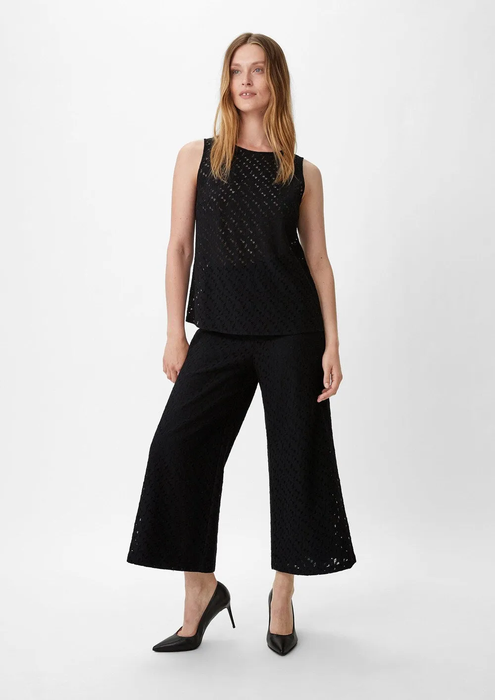 Comma wide trousers, black