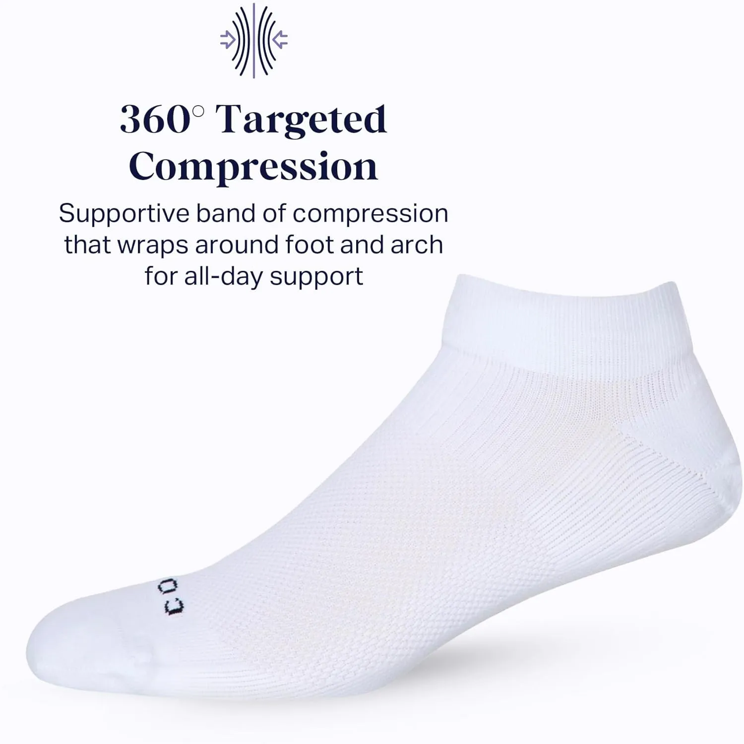 Comrad 3-Pack Nylon Ankle Compression Socks with Targeted Arch Compression