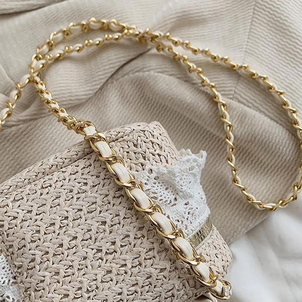 Crossbody Bags for Women Small Straw Woven Bucket Bag Fashion Bow Satchel Handbag Purses 2025