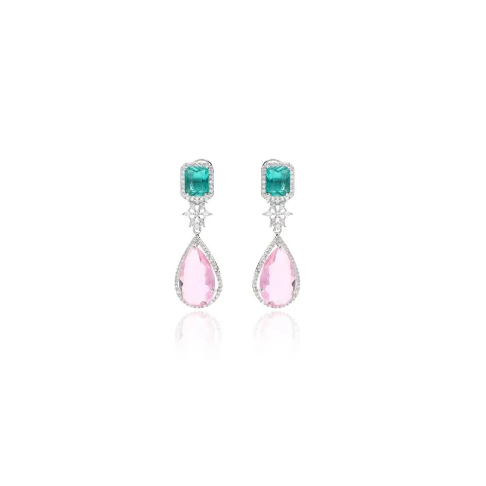 Curio Cottage Shades of Pastel Diamante Cubic Zirconia Necklace Set