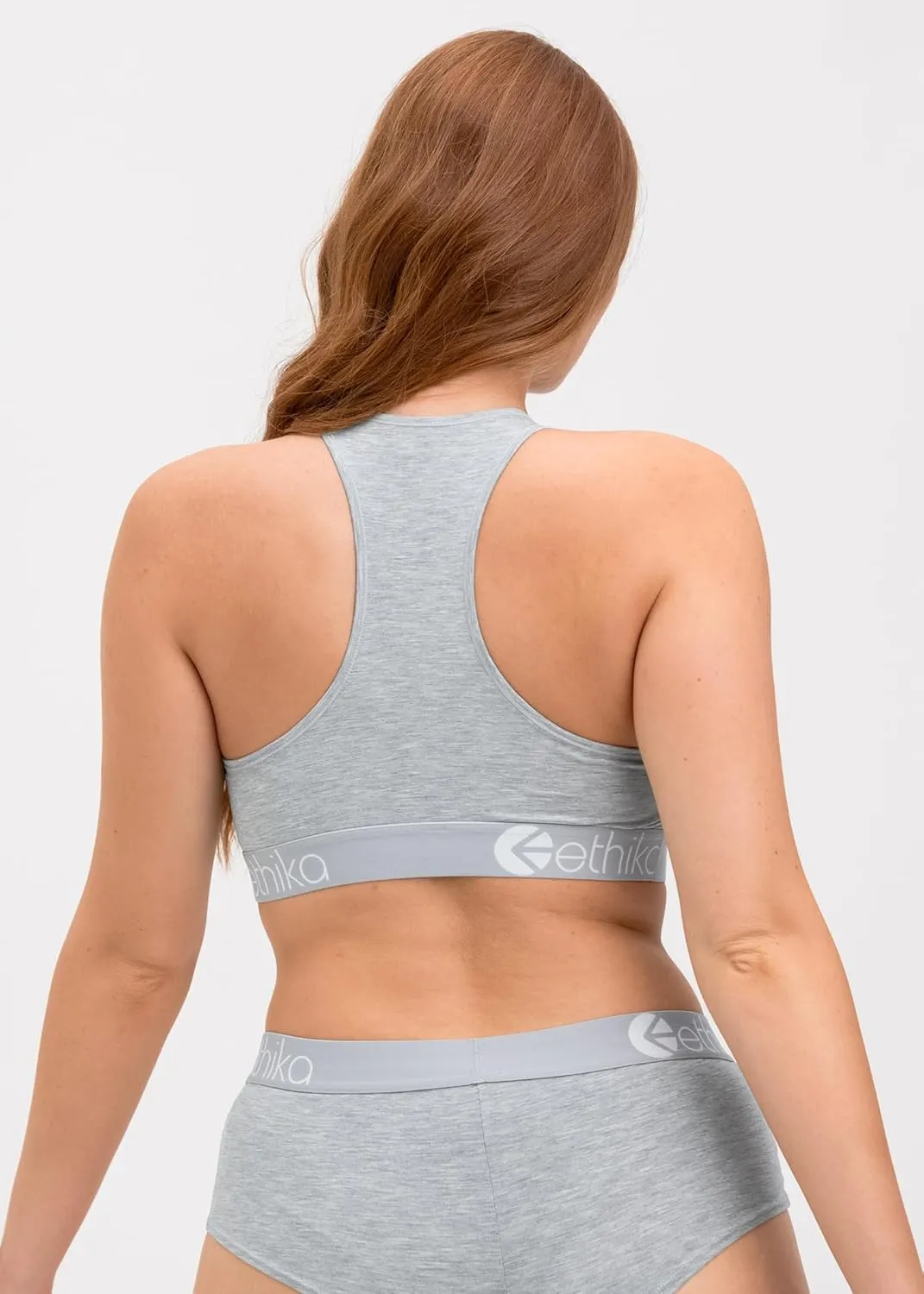Ethika Women's High Neck Bra | Light Heather
