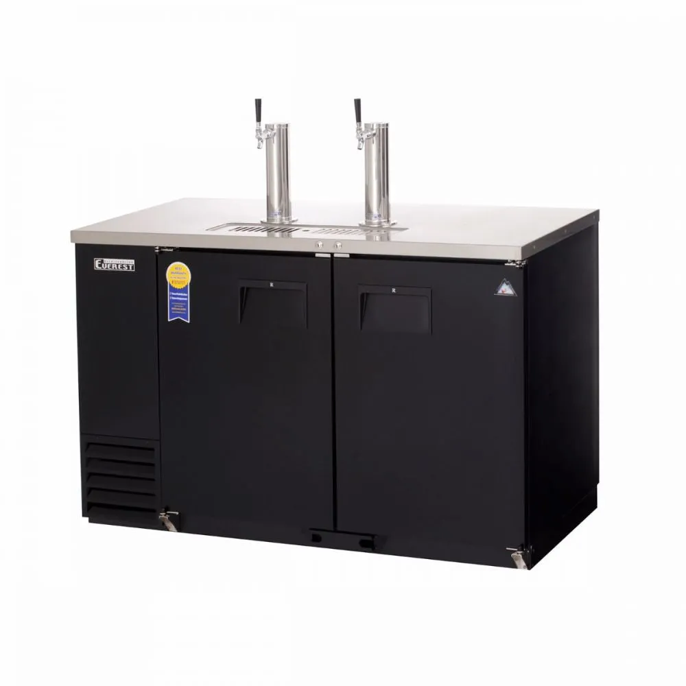 Everest EBD2-24 57-3/4" Black Two Section Direct Draw Keg Refrigerator