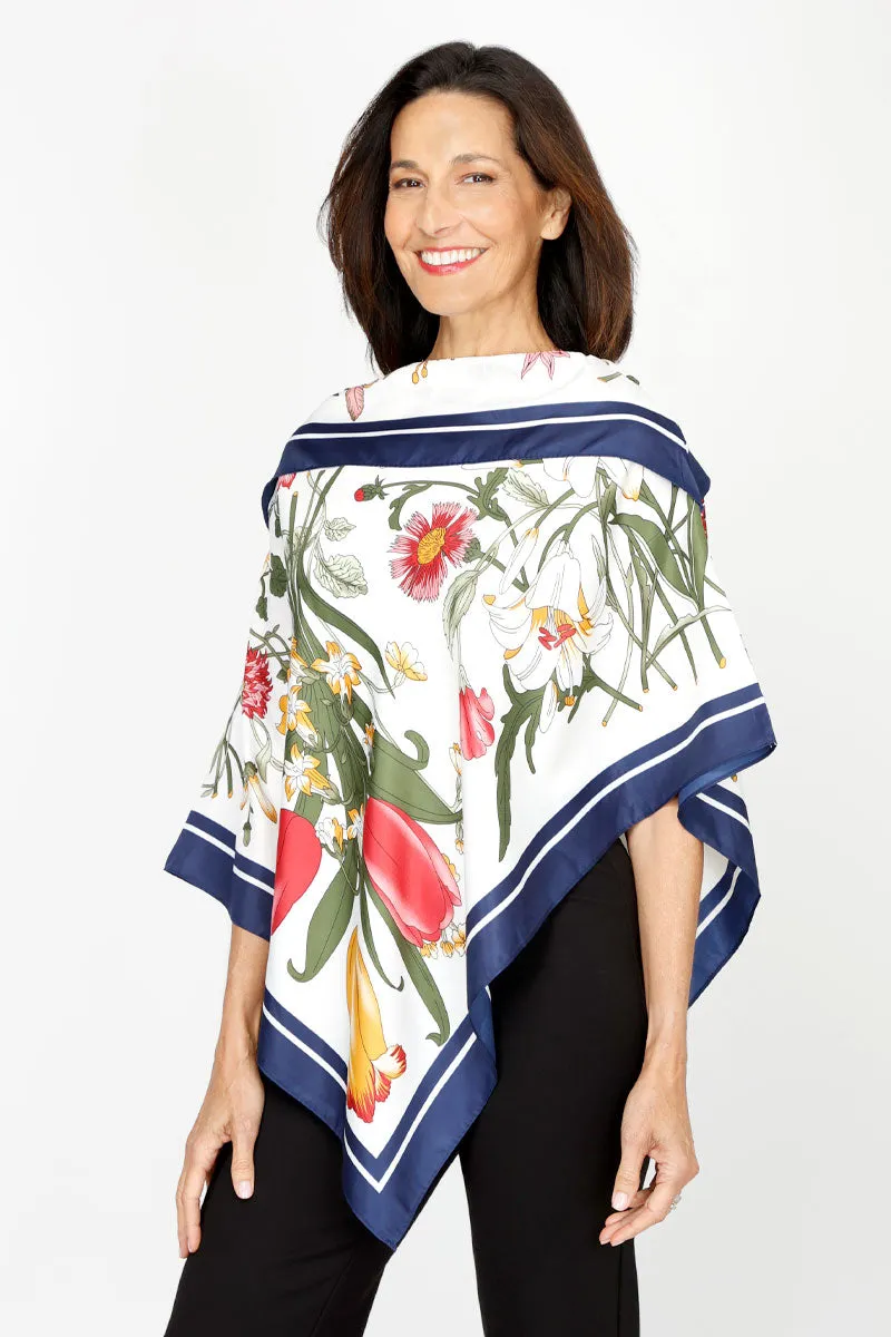 Floral Print Poncho