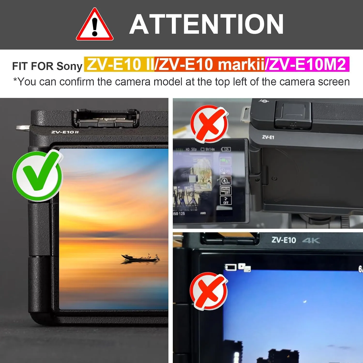 for Sony ZVE10II Camera Case,?Silicone Case*1 Screen Protector*2 Hot Shoe Cover*1? Alpha ZVE10 II Silicone Camera Cover ZV-E10II Accessories Protective Case Tempered Glass 9H-Texture White