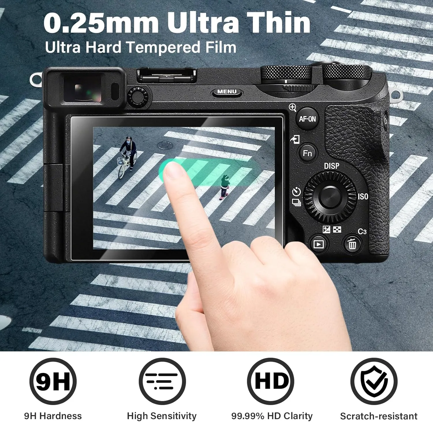 for Sony ZVE10II Camera Case,?Silicone Case*1 Screen Protector*2 Hot Shoe Cover*1? Alpha ZVE10 II Silicone Camera Cover ZV-E10II Accessories Protective Case Tempered Glass 9H-Texture White