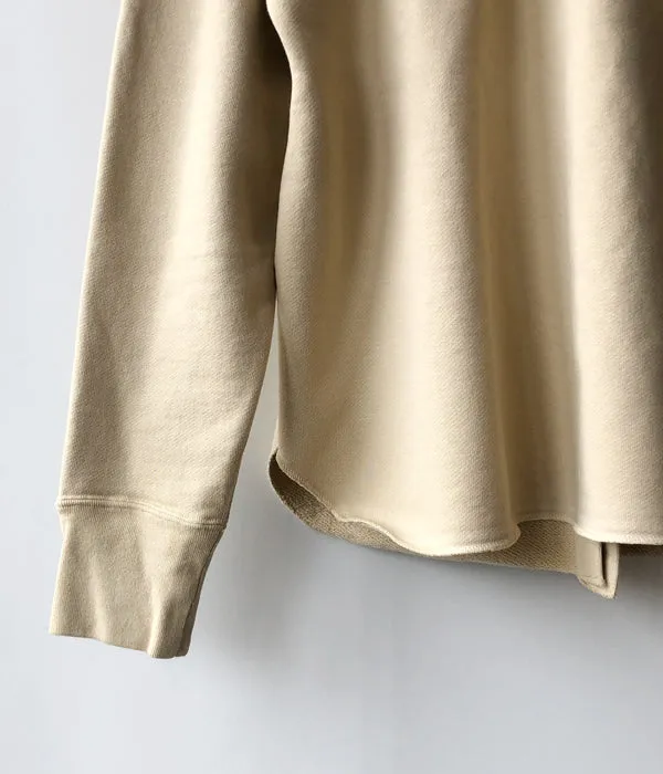 FUMIKA_UCHIDA/Defatted Fleece BACK OPEN SWEAT TOP(TEA)