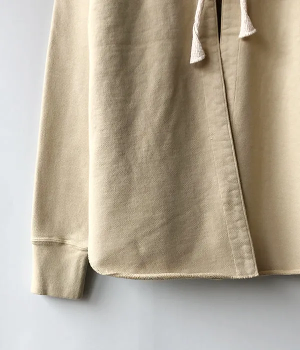 FUMIKA_UCHIDA/Defatted Fleece BACK OPEN SWEAT TOP(TEA)