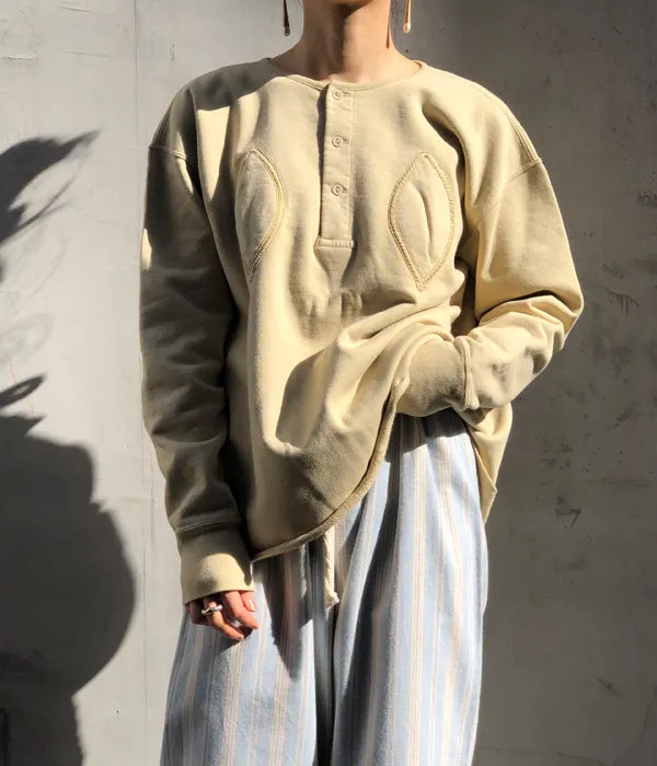 FUMIKA_UCHIDA/Defatted Fleece BACK OPEN SWEAT TOP(TEA)