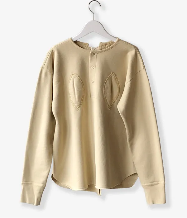 FUMIKA_UCHIDA/Defatted Fleece BACK OPEN SWEAT TOP(TEA)