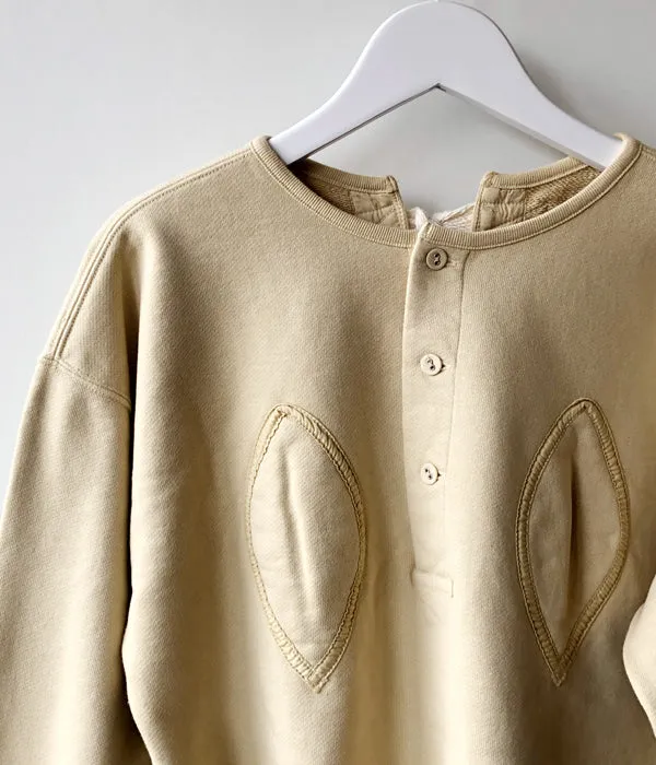 FUMIKA_UCHIDA/Defatted Fleece BACK OPEN SWEAT TOP(TEA)