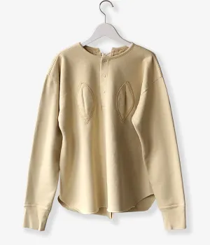 FUMIKA_UCHIDA/Defatted Fleece BACK OPEN SWEAT TOP(TEA)