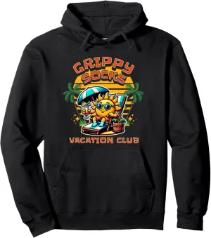 Funny Grippy Sock Summer Vacation Club Pullover Hoodie