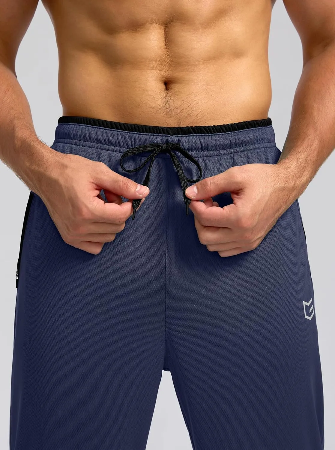 G Gradual Men's Sweatpants Mesh Lightweight with Zip Pockets Breathable Quick Dry Athletic Pants for Workout Running