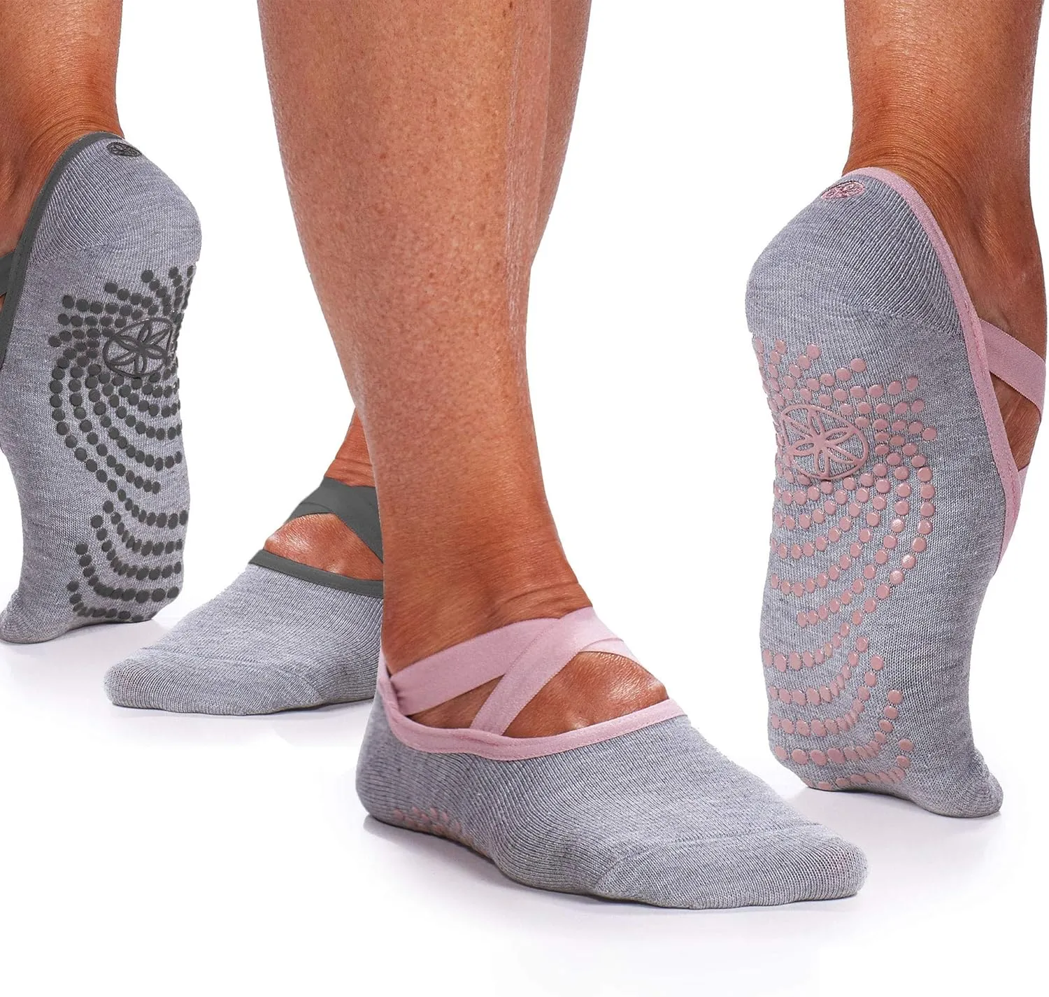 Gaiam Grippy Studio Yoga Socks for Extra Grip in Standard or Hot Yoga