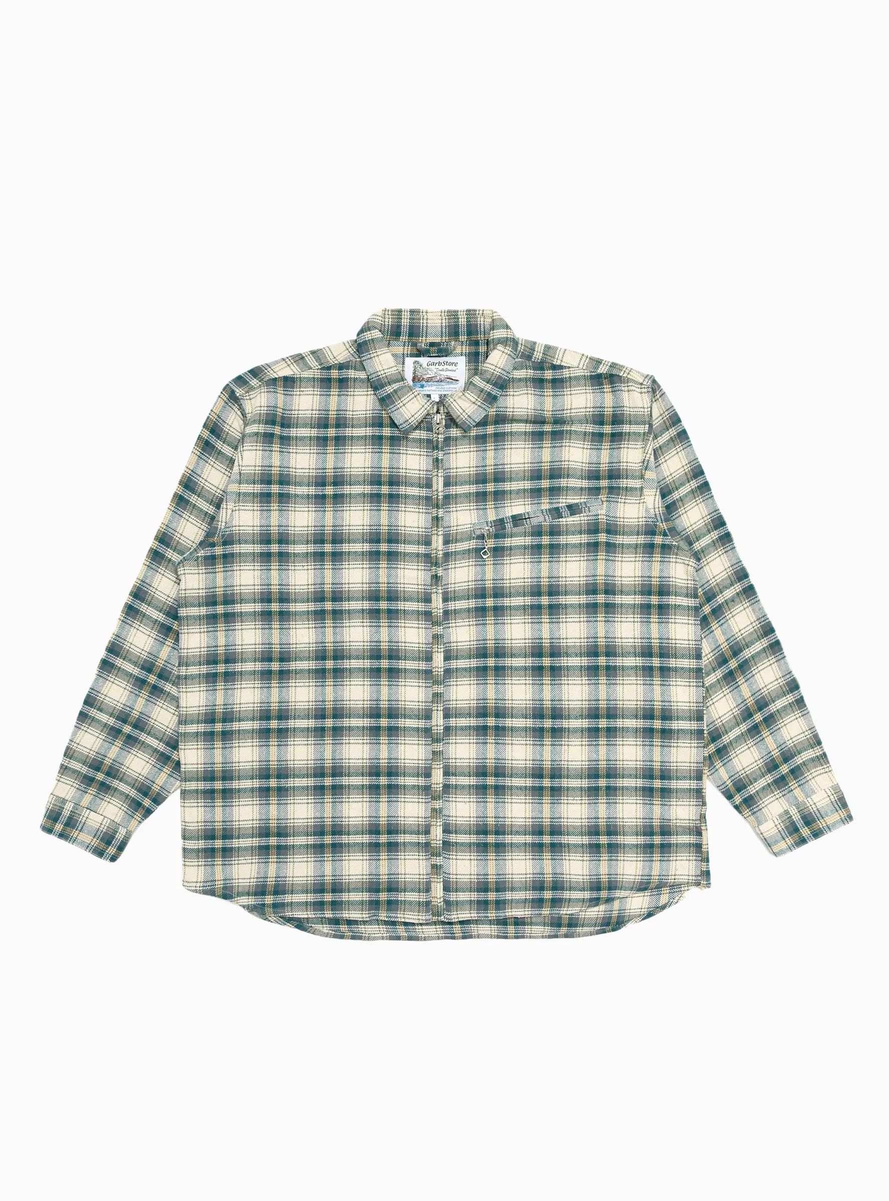 Grande Zip Shirt Ecru Check