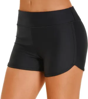 HODOSPORTS Women's 3" Swim Board Shorts UPF50  Quick Dry Swimsuit Bottoms Full Liner Boyshort Bathing Suit Bottom