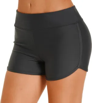 HODOSPORTS Women's 3" Swim Board Shorts UPF50  Quick Dry Swimsuit Bottoms Full Liner Boyshort Bathing Suit Bottom