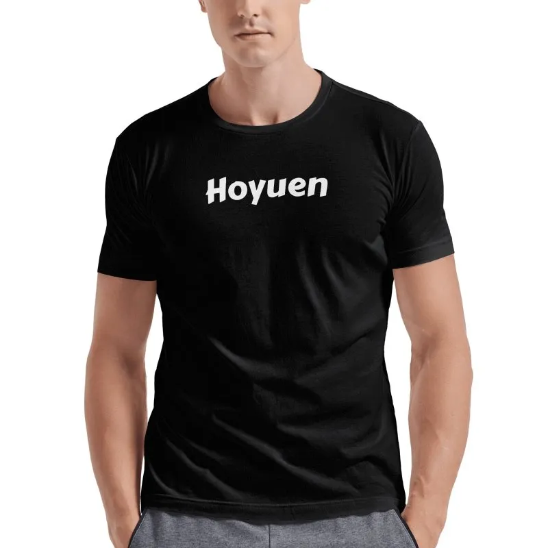 Hoyuen T-shirt, men's cotton stretch round neck T-shirt Short sleeve T-shirt