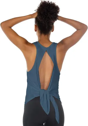 icyzone Tie Back Yoga Tops for Women, Lightweight Workout Athletic Tanks, Breathable Gym Shirts