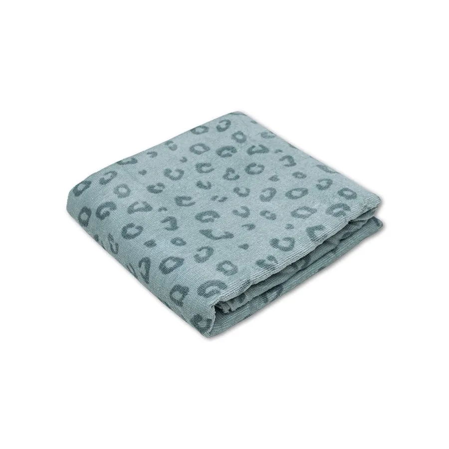 Leopard | Green Cotton Beach Towel 135 x 65 cm
